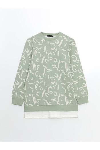 LC Waikiki Crew Neck Patterned Women's Sweatshirt Tunic - S5Jg93Z8
