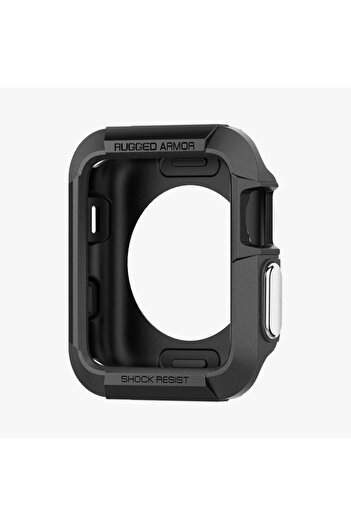 Spigen Apple Watch 42mm (Seri 3/2/1) Kılıf Rugged Armor Matte Black - SGP11496