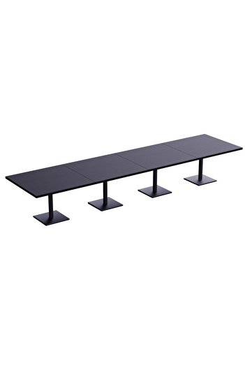 Mahmayi Ristoran Bar Table Square Base - 16 Seater Cocktail Bistro Table for Pub, Living Room-Black