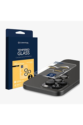 Spigen Caseology iPhone 16-15-14 Pro Max / 16-15-14 Pro  Kamera Lens Camı Koruyucu Black 2 Adet - AGL07918