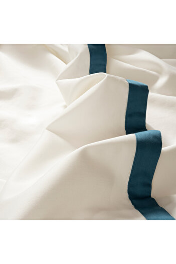 Zsa Zsa Zsu Brıto Bordered 200 Tc Satin Cotton Satin 100% Cotton Duvet Cover Set 200X220 cm Ecru