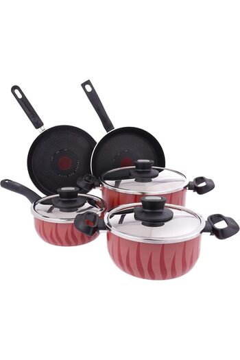 ALSAIF Tefal Vitro 8-Piece Non-Stick Cookware Set, Sizes 18, 20, 24, 26 cm