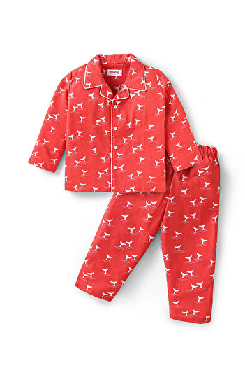 Babyhug Babyhug Cotton Animal Printed Pajama Set - Red