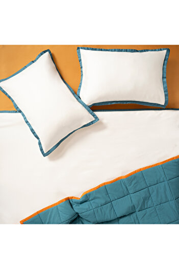 Zsa Zsa Zsu Brıto Bordered 200 Tc Satin Cotton Satin 100% Cotton Duvet Cover Set 200X220 cm Ecru