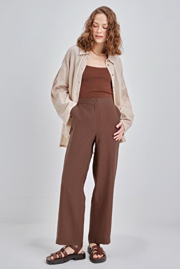 ALLDAY 24ds77098al0 Women's Pants with Pockets and Pipe Legs