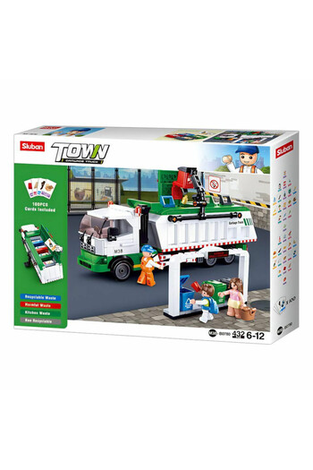 Sluban Town Series - Garbage Truck Building Blocks 432 PCS With 3 Mini Figures