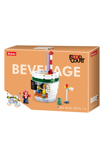 Sluban Food Court Series - Beverage House Building Blocks 289 PCS with 2 Mini Figures
