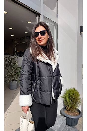 Unıquemode YAKASI KÜRK DETAYLI KISA MONT 9001