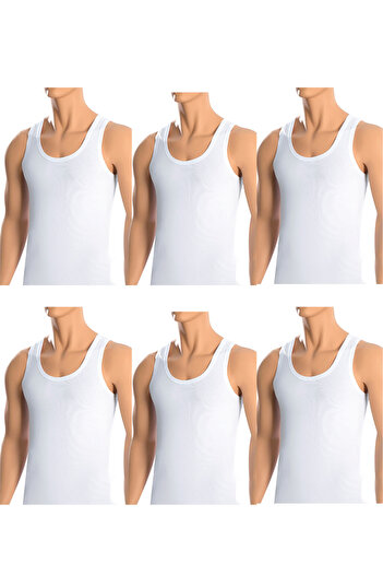 Belifanti Collection Men's Cotton 6-Piece White Undershirt and 6-Piece Gray Boxer 12-Piece Set