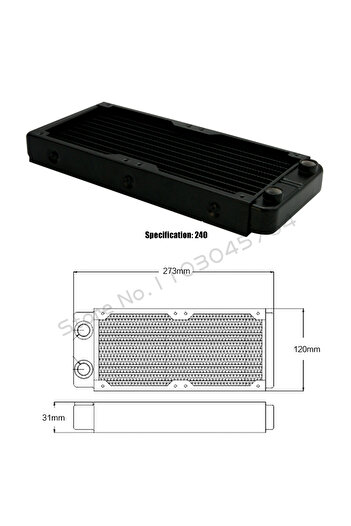 Choice 240 Thread PC Water Cooling Radiator Aluminum Multi-Channels Liquid Row Support 12CM Fan,80/90/120/2