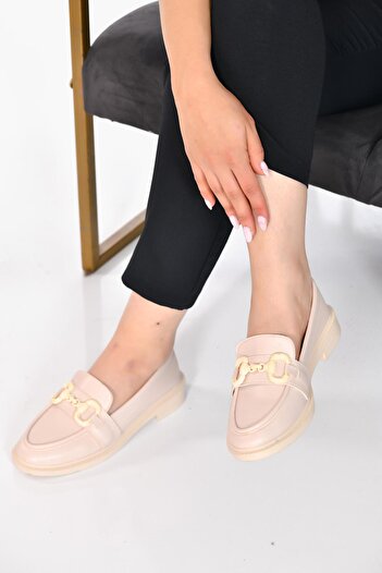 CAPRİ MODA Oxford Laofer Shoes Buckle Daily Orthopedic