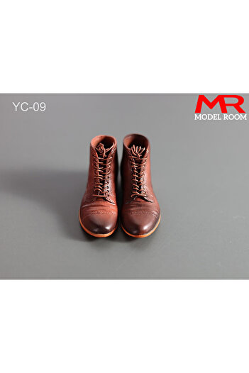 Choice Brown 1/6 Scale Male Lace-up Rubber Boots Soldier Solid Shoes Model Fit 12'' Detachable Feet Action