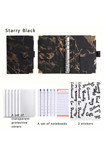 Choice A6 black A6 Multi colored Loose leaf Notebook, Detachable Savings Book, Popular for School Students'