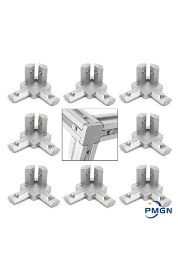 Choice 2020 8Pcs 3-Way End Corner Bracket Connector for European Standard Aluminum Extrusion Profile 2020 3