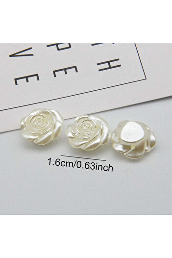 Choice 20pcs 16mm 20PCS 16mm Rose Shaped Button Women Shirt Knitted Buttons Plastic Pearl Buttons Sewing DI