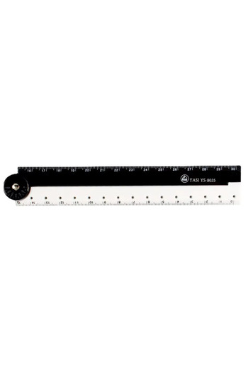 Choice 1pcs Bview Art 1pcs Folding ruler black and white simple ruler graphic folding ruler student learnin