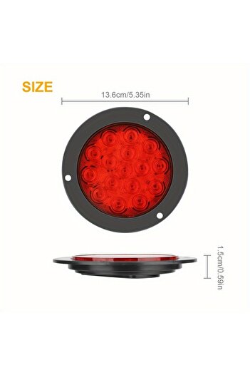 Choice Red 1pc 16LED Round Tail Lights 10-30v Ip67 Waterproof Truck Trailer Tail Stop Turn Brake Lights Car