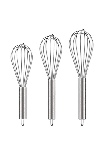 Choice 3 Pack Stainless Steel Whisk Set 6 Wire Whisks 8/10/12 Inch Kitchen Balloon Whisks With Stainless...