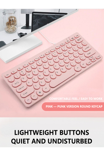 Choice Pink Laptop Keyboard, Usb Interface, Desktop Computer Office Mute Wired Mini Keyboard