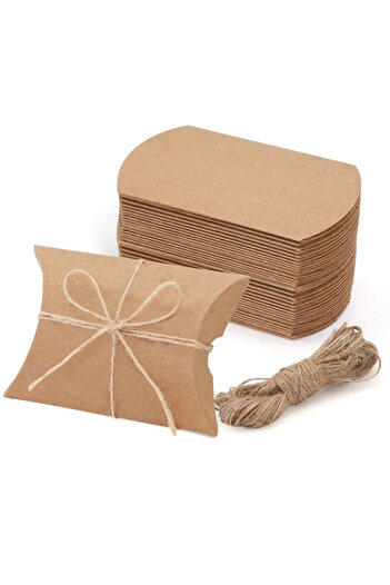 Choice 100PCS Brown 50/100PCS Pillow Candy Paper Box Kraft Paper Packaging Box Used For Candy Jewelry Gifts