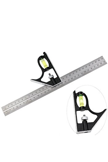 Choice 1PC 300mm (12 ") Adjustable Engineers Combination Try Square Set Right Angle Ruler Level Free Shi...