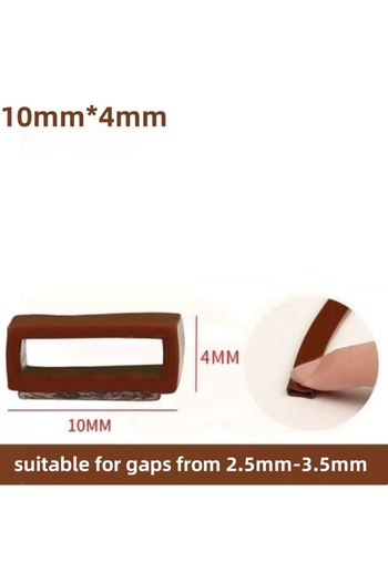 Choice 6M brown 10X4mm The Sealing Strip For The Entrance Door Is SelfAdhesive And Elastic, With Wind, Soun
