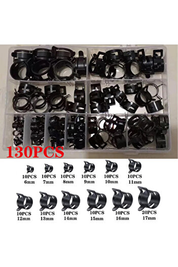 Choice 130PCS 6-17mm Spring Band Type Action Fuel Line Silicone Vacuum Hose Pipe Clamp Low Pressure Air ...