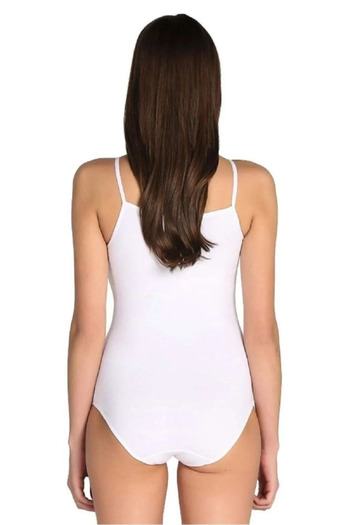 KEYAL Tutku Women's White 3-Pack Rope Strap Lycra Hooked Bodysuit