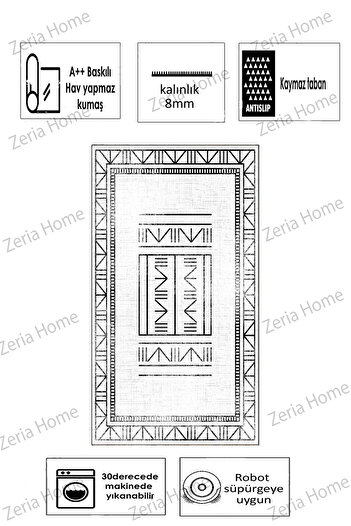 Zeria Home Washable Non-Slip Base Modern Kitchen Carpet Living Room Floor Mat Entrance Hallway Carpet