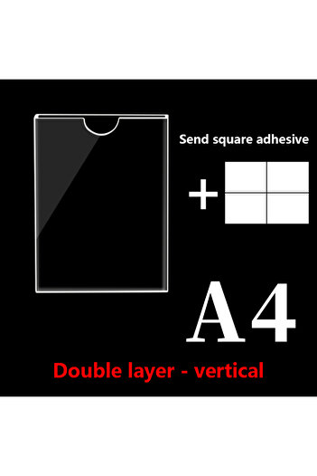 Choice A4 vertical 2pcs 2pcs A4 A5 A6 Acrylic Card Slot Wall Mount Sign Holder Transparent Plastic For Offi