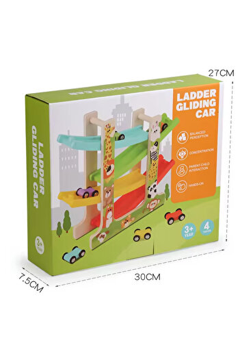 Choice animal Kids Four-layer Wooden Gliders Montessori Inertia Track Car Toys Animal And Traffic Theme Ea
