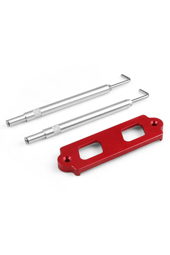Choice Red Battery Tie Down Kit Hold Down Rod With Stainless Tray Hooks For Honda Civic / CRX S2000 For Acu