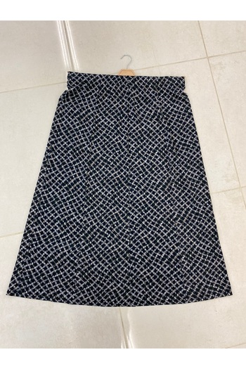 TDYtrendy Giyim Mother's Patterned Plus Size Violet Skirt with Elastic Waist