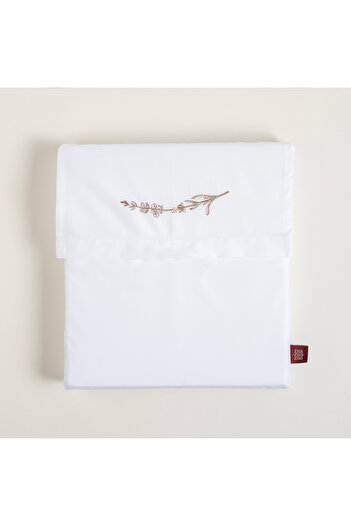 Zsa Zsa Zsu Braga Embroidered E.King Size Lyocell Cotton Lyocell Duvet Cover Set 260X220 cm Ecru