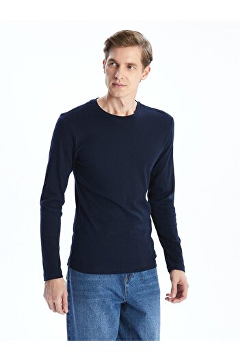 LC Waikiki LCWAIKIKI Basic Велосипедний комір Довгі рукави Футболка з трикотажу для чоловіків