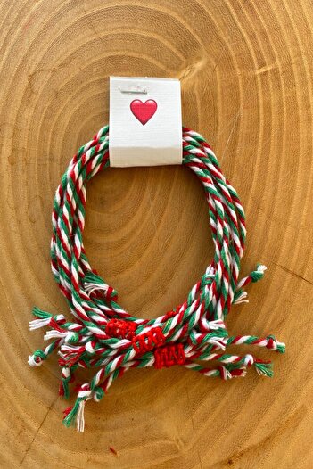 Shepidi 10 Pcs Green White Red Elevator Lock Christmas Marteniçka Luck Bracelet