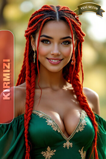 KONAK PERUK Red Synthetic Hair for African Braid Rasta and Box Braid