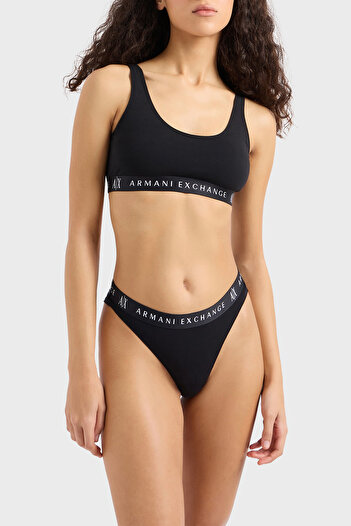 Armani Exchange Stretch Cotton Logo Bralet Bra Bra 947029   Cc502 00020