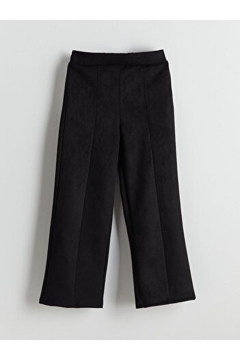 LC Waikiki Girls' Suede Trousers with Elastic Waist
