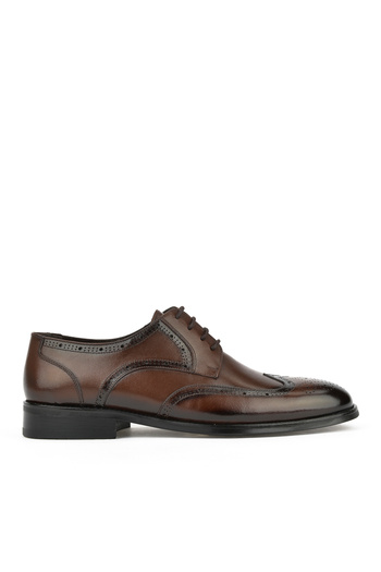 Ziya Men's Genuine Leather Classic Shoes - 1511027 Z409 Coffee