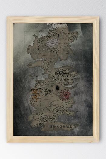 Saturn Game of Thrones Haritası Çerçeveli Tablo - Taht Oyunları Dizi Posteri Tablo