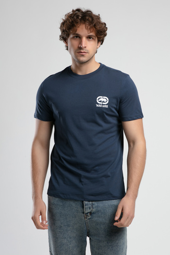 ECKO UNLTD Corinth Navy Blue Crew Neck Printed Standard Fit Men's Tshirt