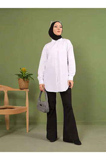 VAV Λευκό πουκάμισο Boyfriend Tunic - Vav