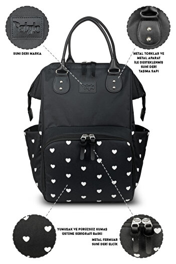 Stylo Paris X Pro - Women & Mother Baby Care Backpack, Hearted
