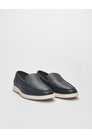 Cabani Genuine Leather Navy Blue Men's Loafer