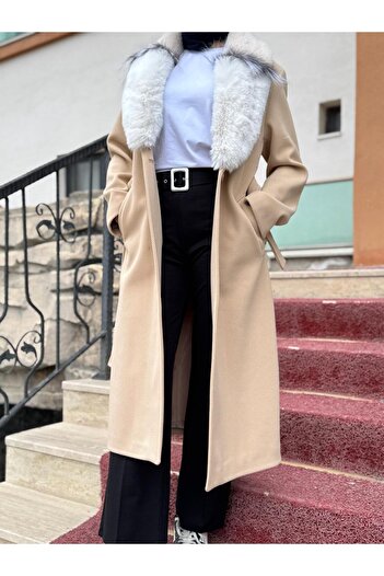 KASİDE Long Fured Spoon Coat