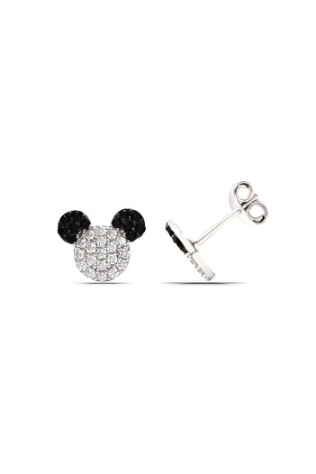 Parmas Design Kız Çocuk Mickey Mause 925 Ayar Gümüş Küpe