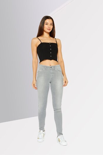 Diesel Women Slandy Super Skiny Washed Stretchable Jeans, Light Grey