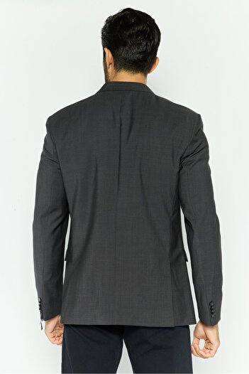 Calvin Klein Men Fitted Plain Formal Blazer, Rock Grey
