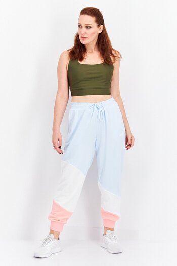 Puma Women Sportswear Fit Brand Logo Outdoor Jogger Pants, Blue Combo